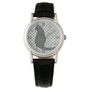 Japansk katt - svartvitt Kimonotryck Armbandsur
