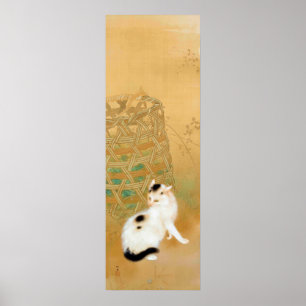 Japansk katt, Takeuchi Seihō, japansk konst Poster