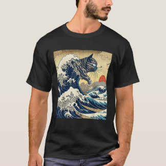 Japansk katt Tshirt Cat Lover Katsushika Hokusai T Shirt