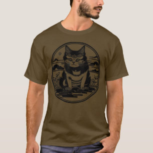 Japansk katt Vintage Stil T Shirt