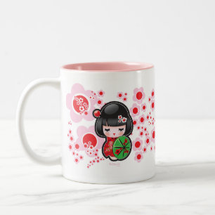 Japansk Kawaii dockamugg Två-Tonad Mugg