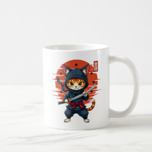 Japansk kawaii Ninja-katt, ninja-katt med ett ord Kaffemugg
