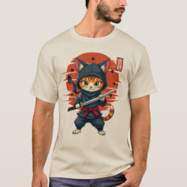 Japansk kawaii Ninja-katt, ninja-katt med ett ord T Shirt