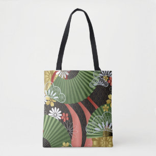 Japansk Kimono Fabric-formad till te Tygkasse