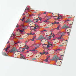Japansk Kimono Fabric-formad wrap Presentpapper