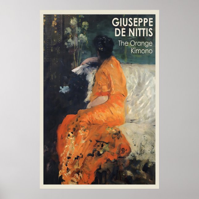 Japansk Kimono Konsttryck Giuseppe De Nittis Poster (Framsidan)