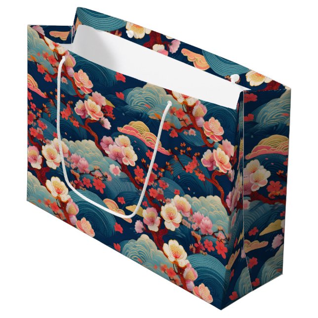 Japansk Kimono mönster Gift-påse (Framsidan Vinklad)