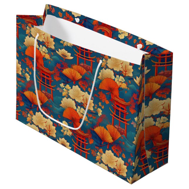 Japansk Kimono mönster Gift-påse (Framsidan Vinklad)
