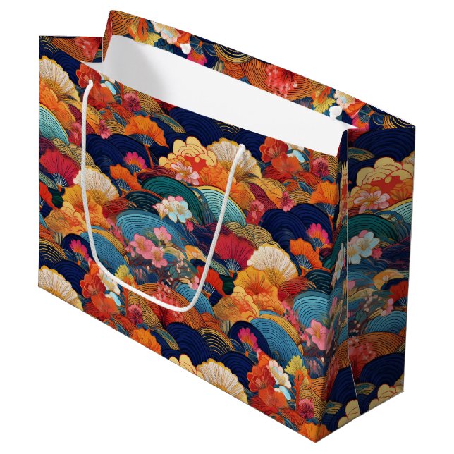 Japansk Kimono mönster Gift-påse (Framsidan Vinklad)