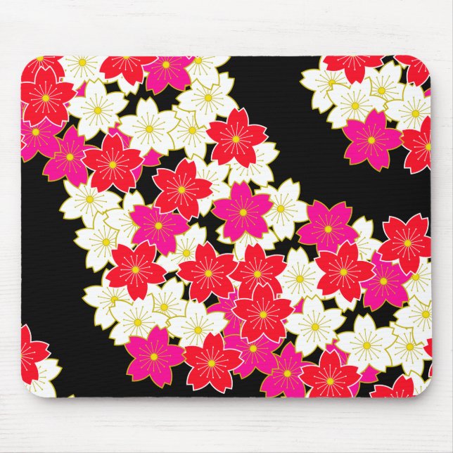 japansk kimono-stilad mönster-pad musmatta (Framsidan)