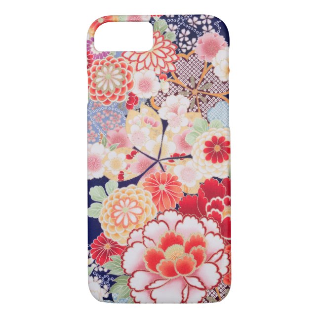 Japansk KIMONO Textil, blomma Case-Mate iPhone Skal (Baksida)