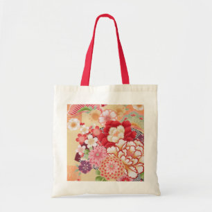 Japansk KIMONO Textil, blomma Tygkasse