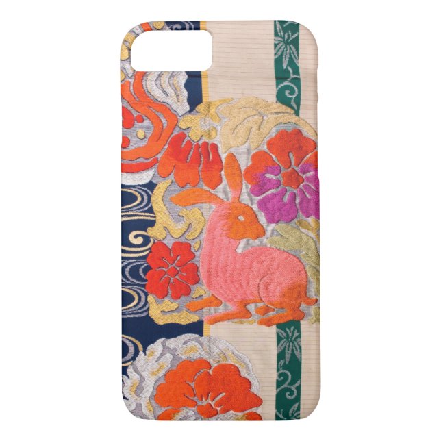 Japansk KIMONO Textil, kanin och blomma Case-Mate iPhone Skal (Baksida)