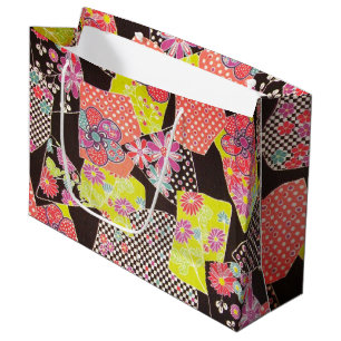Japansk KIMONO Textile, Blommönster
