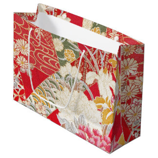 Japansk KIMONO Textile, Blommönster