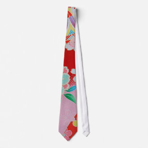 Japansk KIMONO Textile, Blommönster Slips