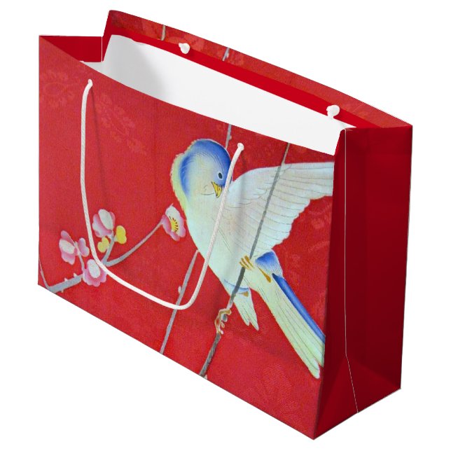 Japansk KIMONO Textile, Bluebird (Framsidan Vinklad)