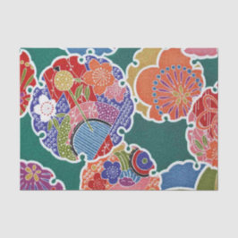 Japansk KIMONO Textile, Floret Mönster