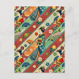 Japansk kimono vykort