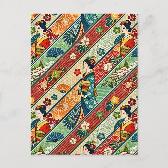 Japansk kimono vykort (Framsida)