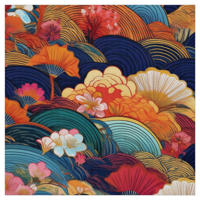 Japansk kimonominspirerad väv tyg (Provkarta)