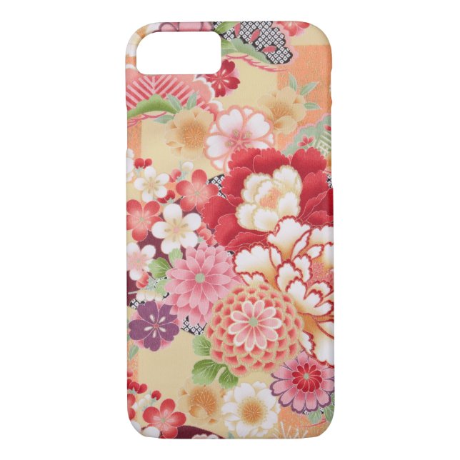 Japansk KIMONOtextil, blomma Case-Mate iPhone Skal (Baksida)