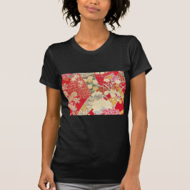 Japansk KIMONOtextil, blommönster T-shirt