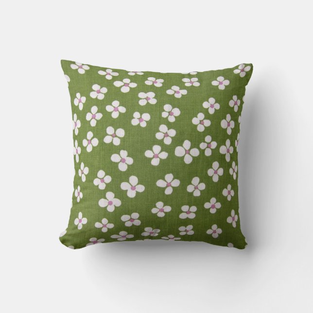 Japansk KIMONOtextil, Floretmönster Kudde (Framsida)