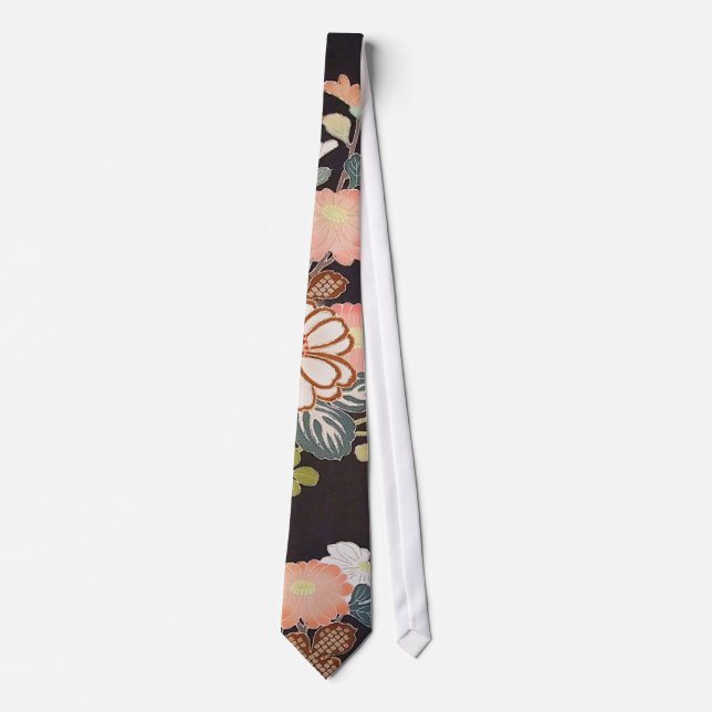 Japansk KIMONOtextil, Floretmönster Slips (Framsida)