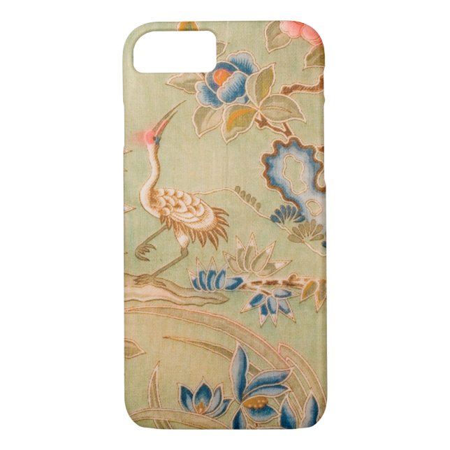 Japansk KIMONOtextil, kran & blomma Case-Mate iPhone Skal (Baksida)