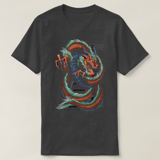 Japansk kinesisk flygande draken Samurai Warri T Shirt (Design framsida)
