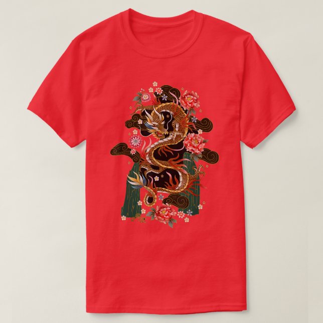 Japansk kinesisk flygande draken Samurai Warri T Shirt (Design framsida)