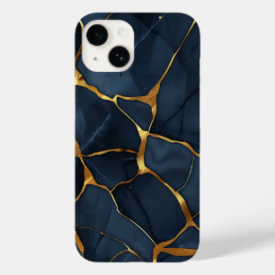 Japansk Kintsugi Mörk blått