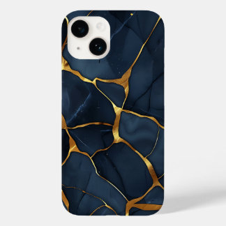 Japansk Kintsugi Mörk blått
