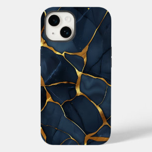 Japansk Kintsugi Mörk blått