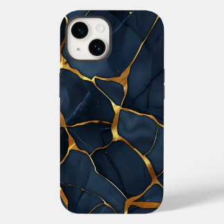 Japansk Kintsugi Mörk blått