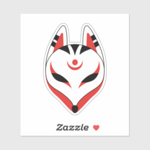 Japansk Kitsune Fox-mask Klistermärken