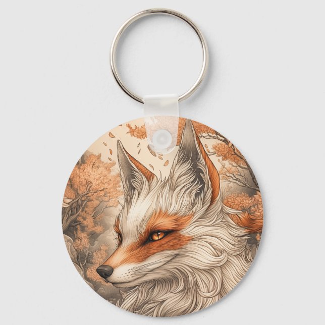 Japansk kitsune räv nyckelring (Framsida)
