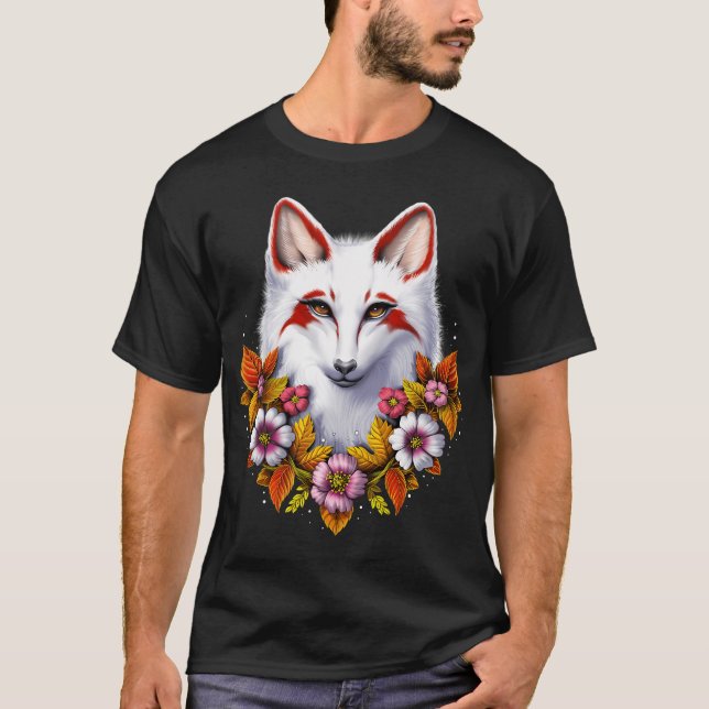 Japansk Kitsune-räv T Shirt (Framsida)