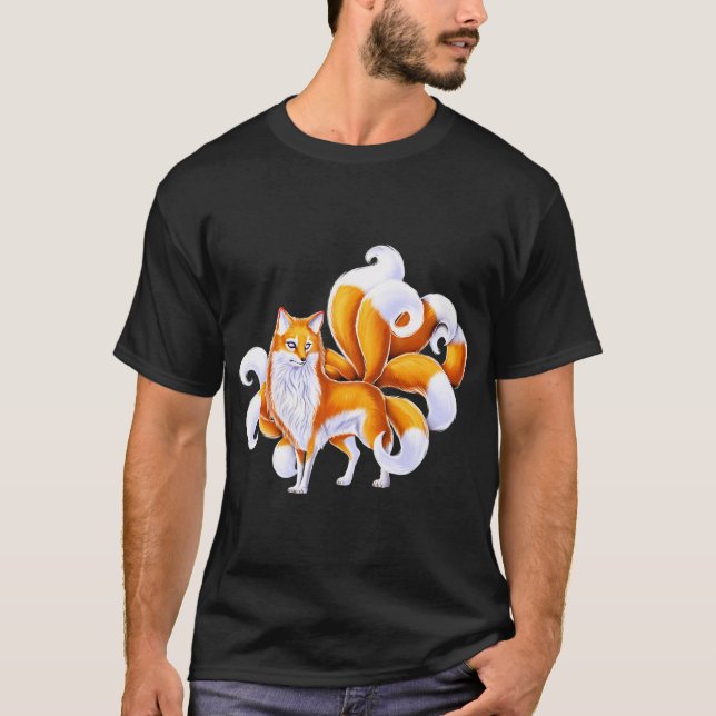 Japansk Kitsune-räv T Shirt (Framsida)