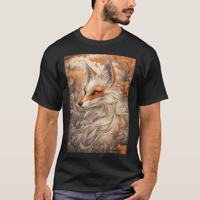 Japansk kitsune räv t shirt (Framsida)