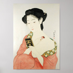 Japansk klassisk geisha dam art poster