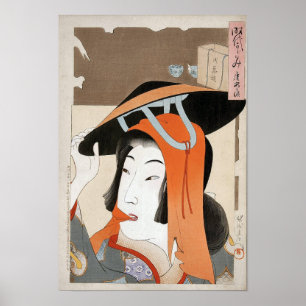 Japansk klassisk Geisha Dam Art Print Poster