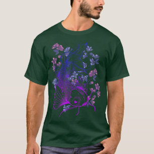 Japansk Koi Carp Cherry Blommar Bloom Season Asia T Shirt