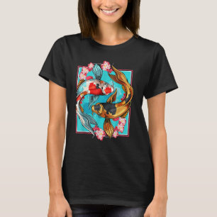 Japansk koi Carp Fish Nishikigoi Aesthetic Cherry T Shirt