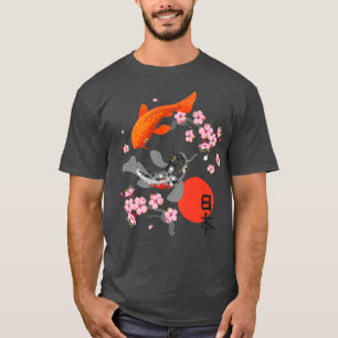 Japansk koi Carp Fish Sakura Nishikigoi Fish Cher T Shirt