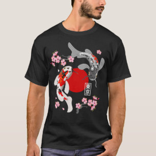 Japansk koi Carp Fish Sakura Nishikigoi Fish Cher T Shirt