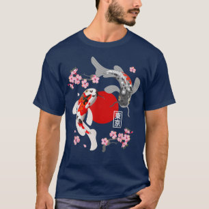 Japansk koi Carp Fish Sakura Nishikigoi Fish Cher T Shirt