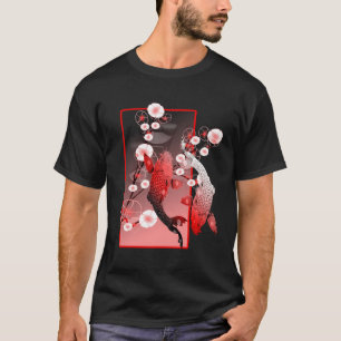 Japansk Koi Carp Nishikigoi Fish Cherry Blommar T Shirt