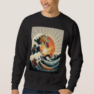 Japansk koi Carp Nishikigoi Fish Japan Lång Ärmad Tröja